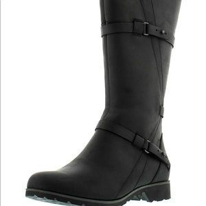 Teva de la vina WP leather tall black boots size 7